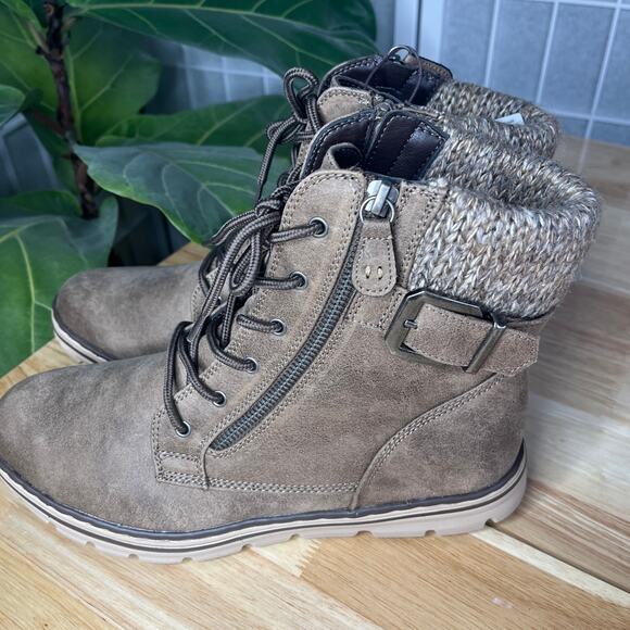 Cliffs by White Mountain Kelcie Zip Up Hiking Outdoor Boots Lace Up Size 10 Walk - Picture 9 of 15